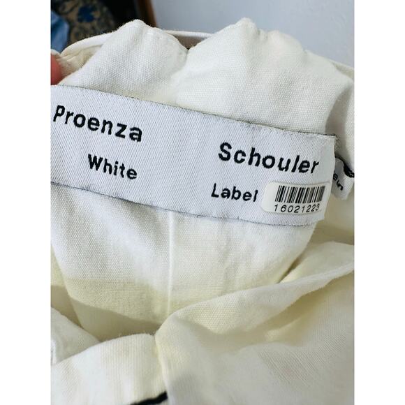PROENZA SCHOULER White Exposed Zipper Button Detail Sleeveless Sundress Size 2 - Picture 6 of 13